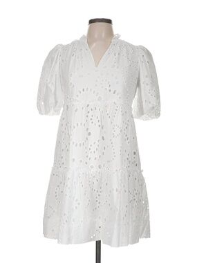 Tuckernuck White Eyelet Tiered Mini Dress M
